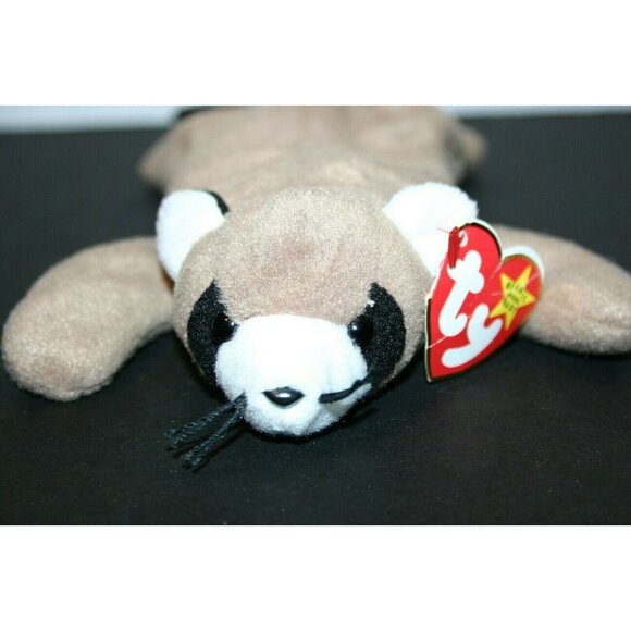 Ty Beanie Baby Ringo Raccoon 1995 no stamp PVC Pellets errors retired 4014 NEW - Picture 1 of 9